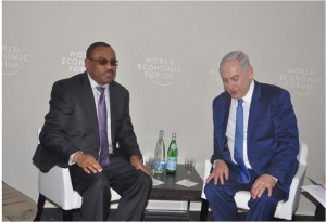 PM Netanyahu and PM Hailemariam at Davos side meeting