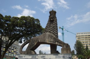 One of Addis Ababa Iconic Monument in front of National Theater 